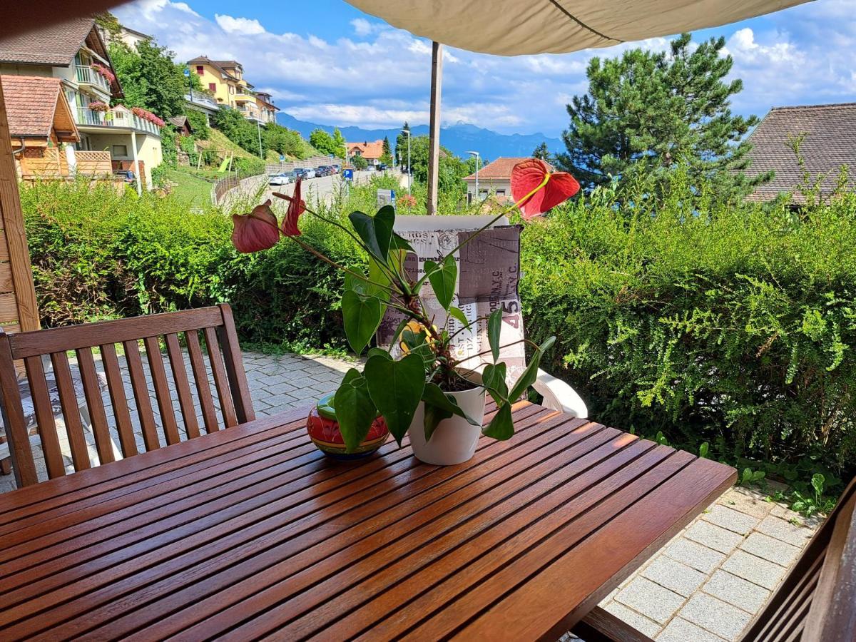 Les échalas I - Appartement avec cuisine et place privée au cœur du Lavaux, Unesco Chexbres Exterior foto